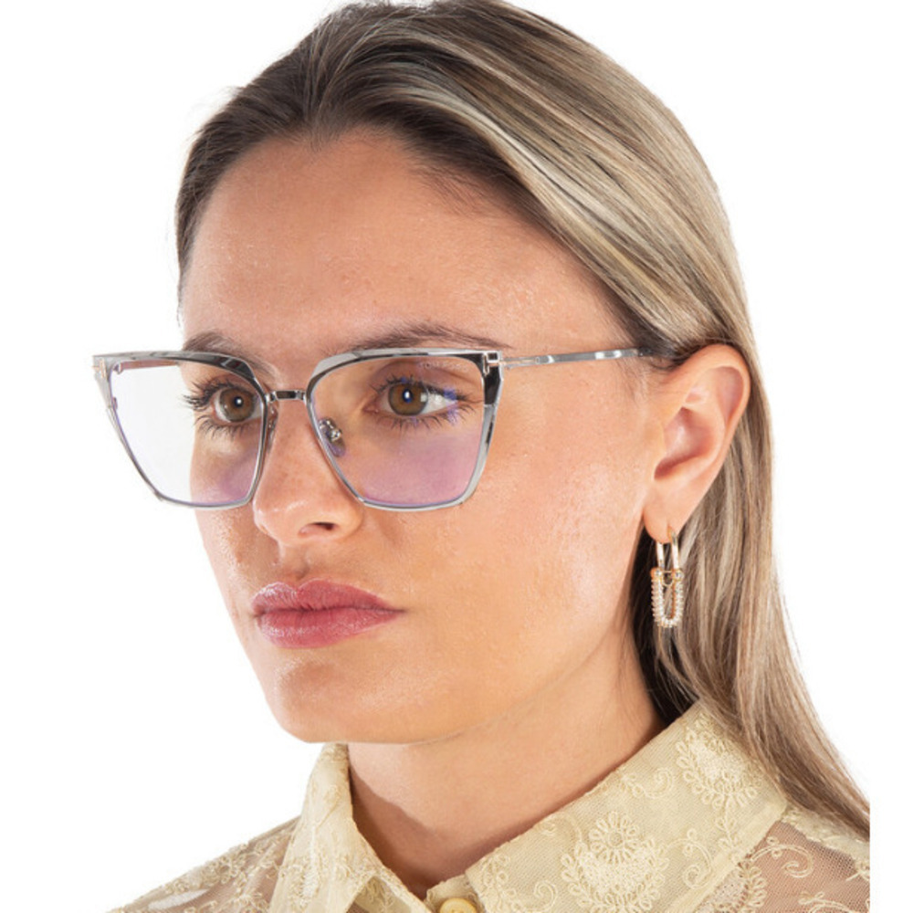NWT Tom Ford FT5945-B Palladium Cat Eye 56mm Eyeglasses